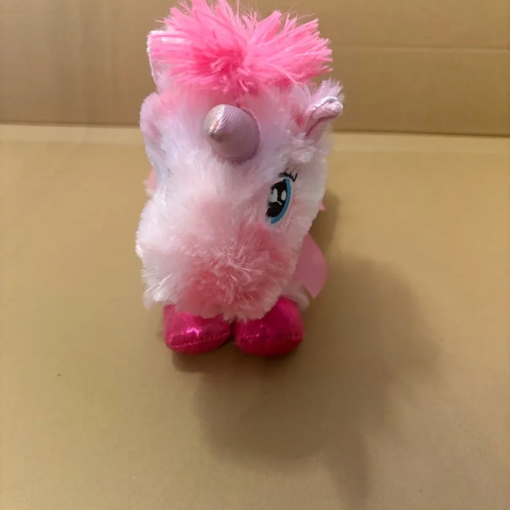 Pink Unicorn Plush Stuffed Animal Toms Toy‎ International Pink Mane and Tail